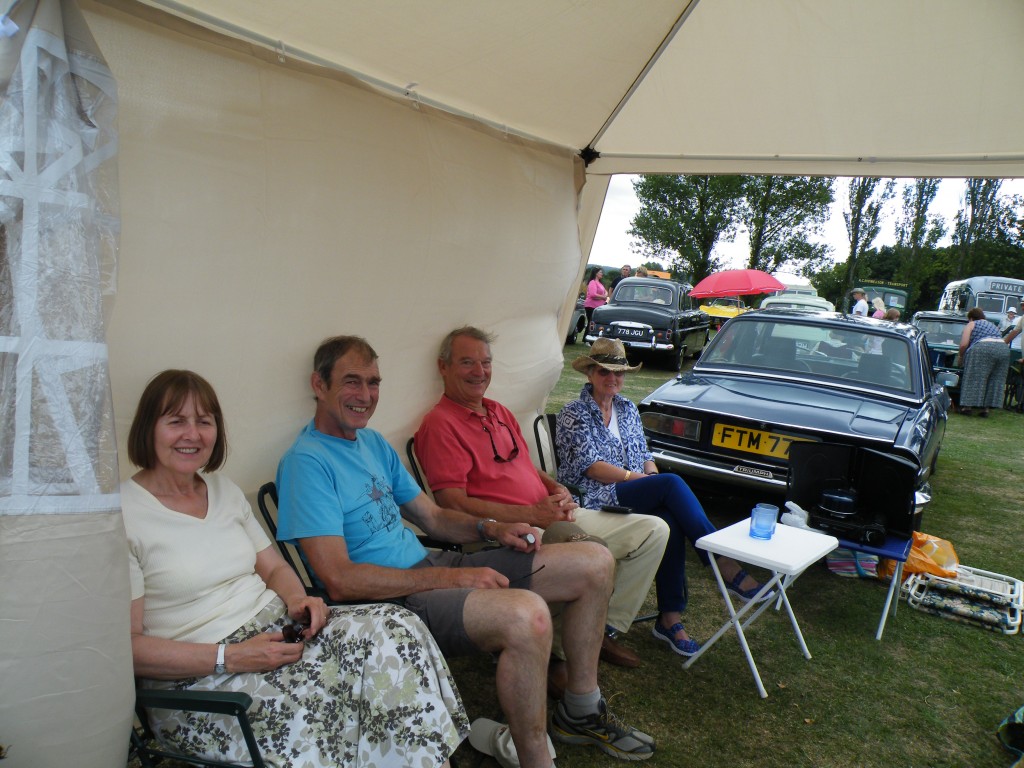 WFTR members keep the gazebo from falling over